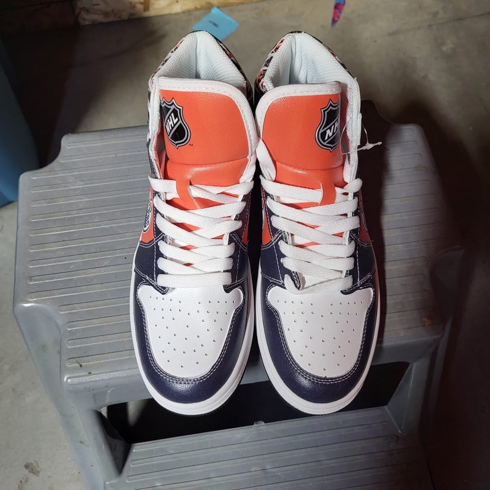 High-Top Sneakers Edmonton Oilers White, Orange & Navy Connor.mcdavid Edition.
